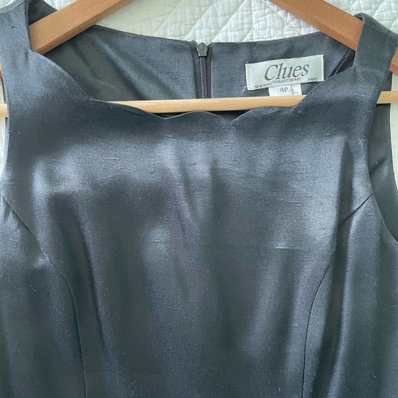 Black Satin Sleeveless Fit & Flare Mini Dress - Picture 3 of 5